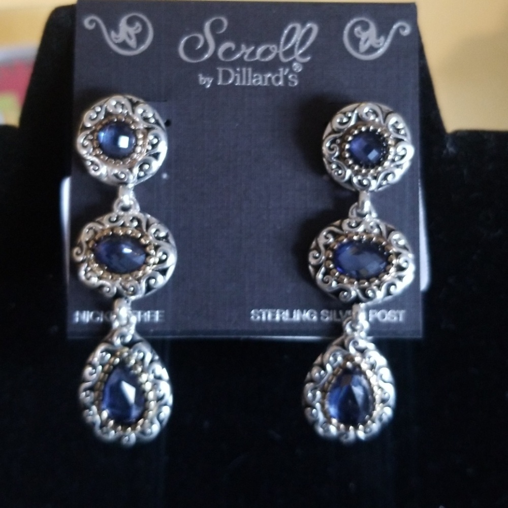 Exquisite Sapphire Blue Drop Earrings